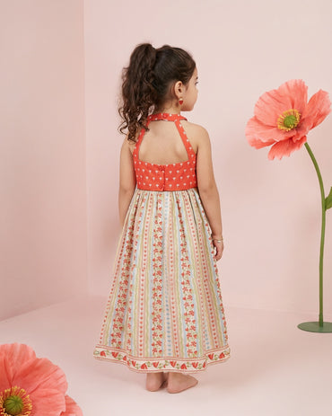 Red Bloom Lehenga Set