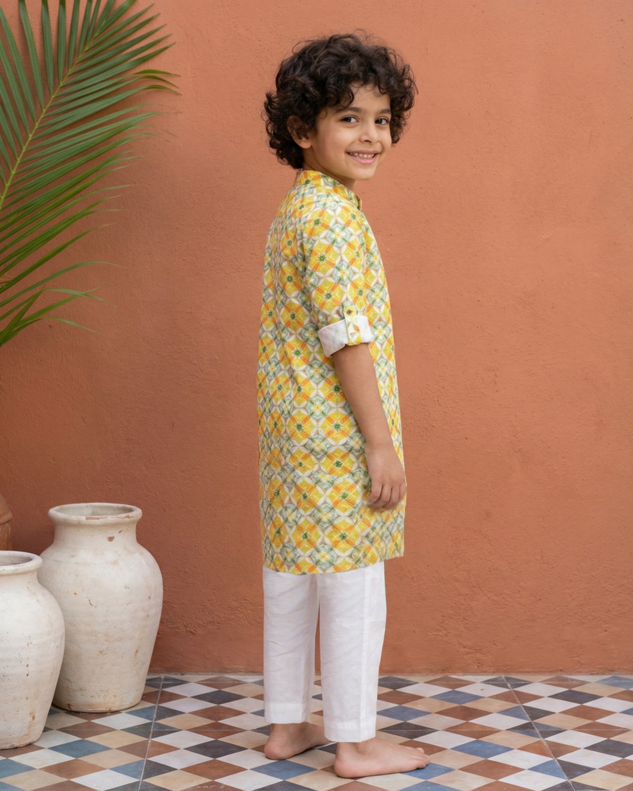 Sage Green Printed Kurta Pant Set