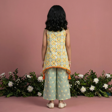 Sage Green Tile Palazzo Set