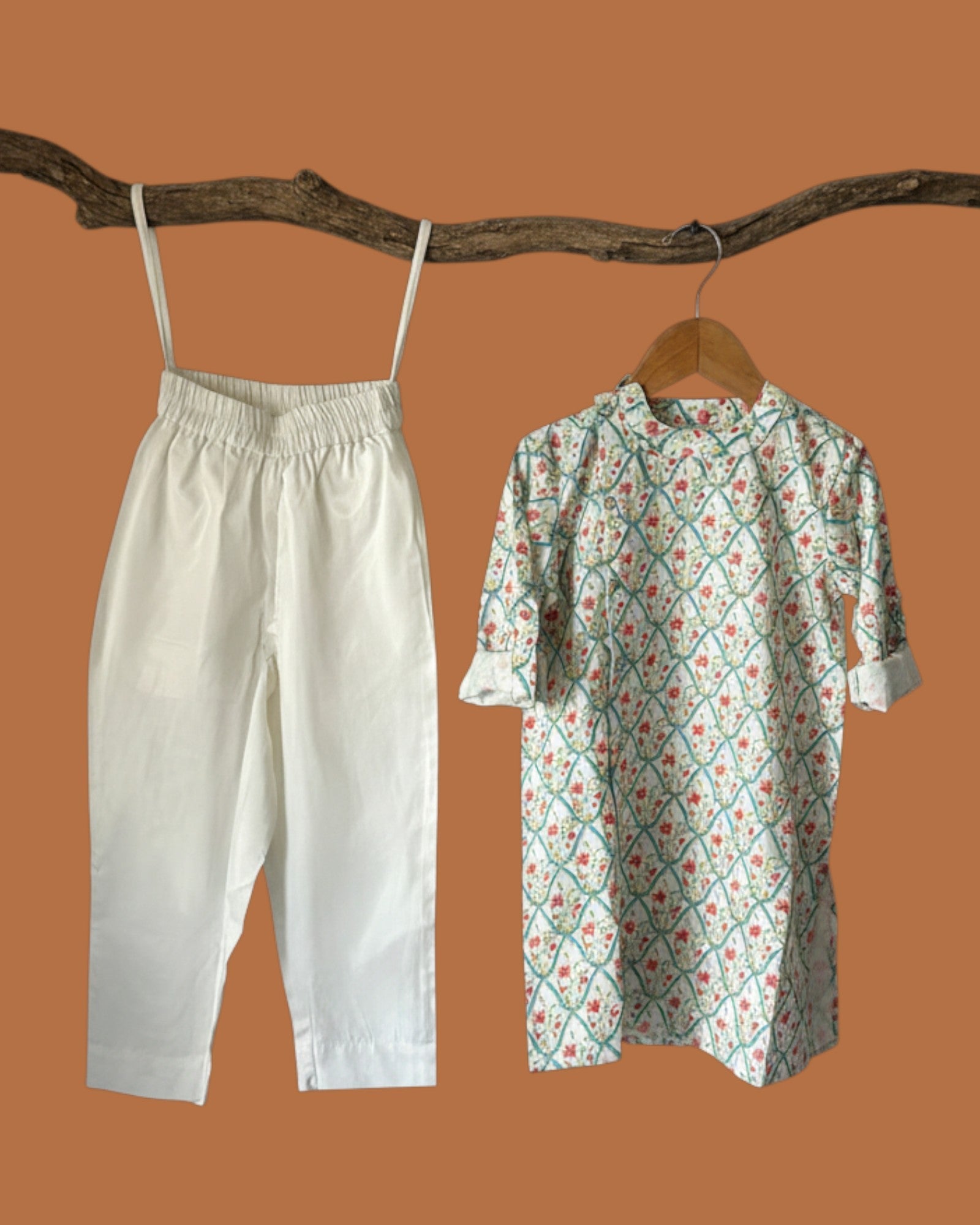 Mint Green Printed Kurta Pant Set